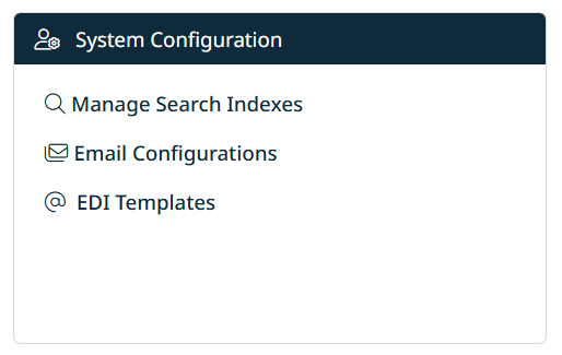 System Configuration Setup Tile
